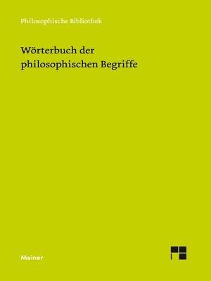 cover image of Wörterbuch der philosophischen Begriffe